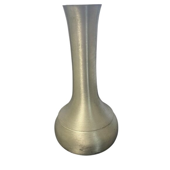 Vintage Pewter By Poole Small Flower Bud Vase 2208 Measures 4 1/4" Tall - Picture 1 of 5